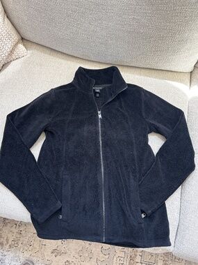 Athleta Black Fuzzy Zip Jacket